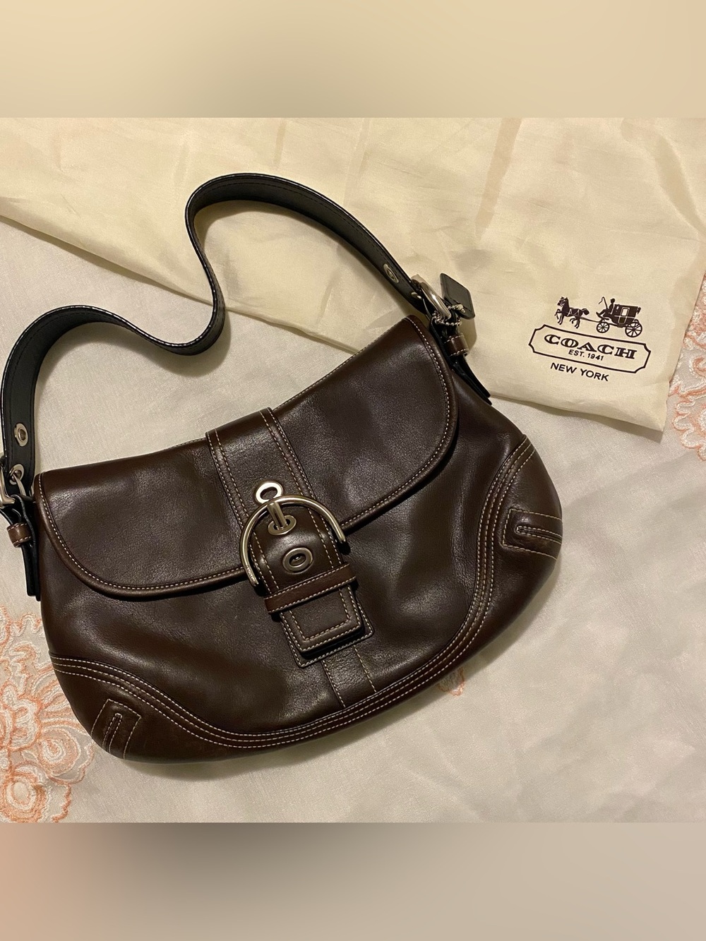 Classic Vintage Coach Brown Soho Buckle purse